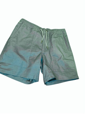 Men's LIVSN Green Flat Front holler Shorts L